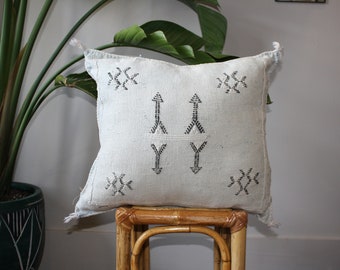 Cactus Silk Pillow Cover - Square - Handmade Morocco