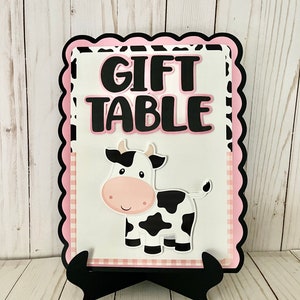 Cow Gift Table Sign Party Decoration Baby Birthday Sign