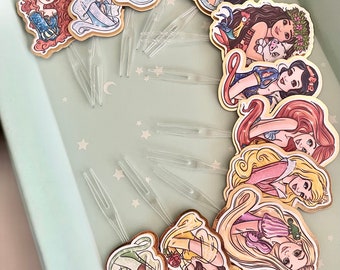 Set of 12 Princess Cupcake Toppers Birthday Party