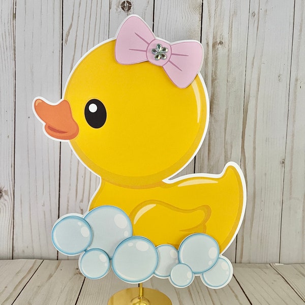 Rubber Duck Birthday Party Centerpiece Stand Duck Baby Girl Baby Shower Decorations 10 inches