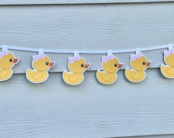 Rubber Duck Girl Birthday Banner: Pink Party Garland