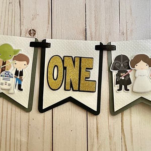 Star Space Wars 1st Birthday Banner Space Wars One High Chair First Birthday Party Decorations