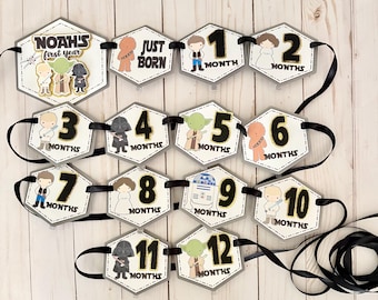 Star Wars Birthday Milestone Banner: Personalized 1st Year Photo Prop