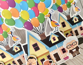 Up In the sky Adventure Centerpiece Stand Balloon House Birthday Party Decorations 10 inches