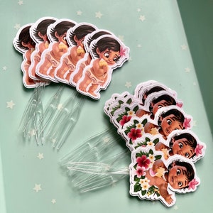 set of 12 Baby Moana Cupcake Toppers Birthday Party