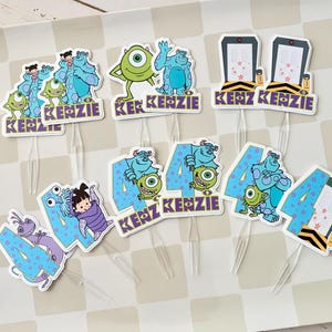 Monsters Cupcake Toppers: Monster Party Decorations, Set of 12