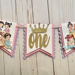 Princess Baby High Chair Banner Princesses  Babies First Birthday Garland  1st Party Decoration.