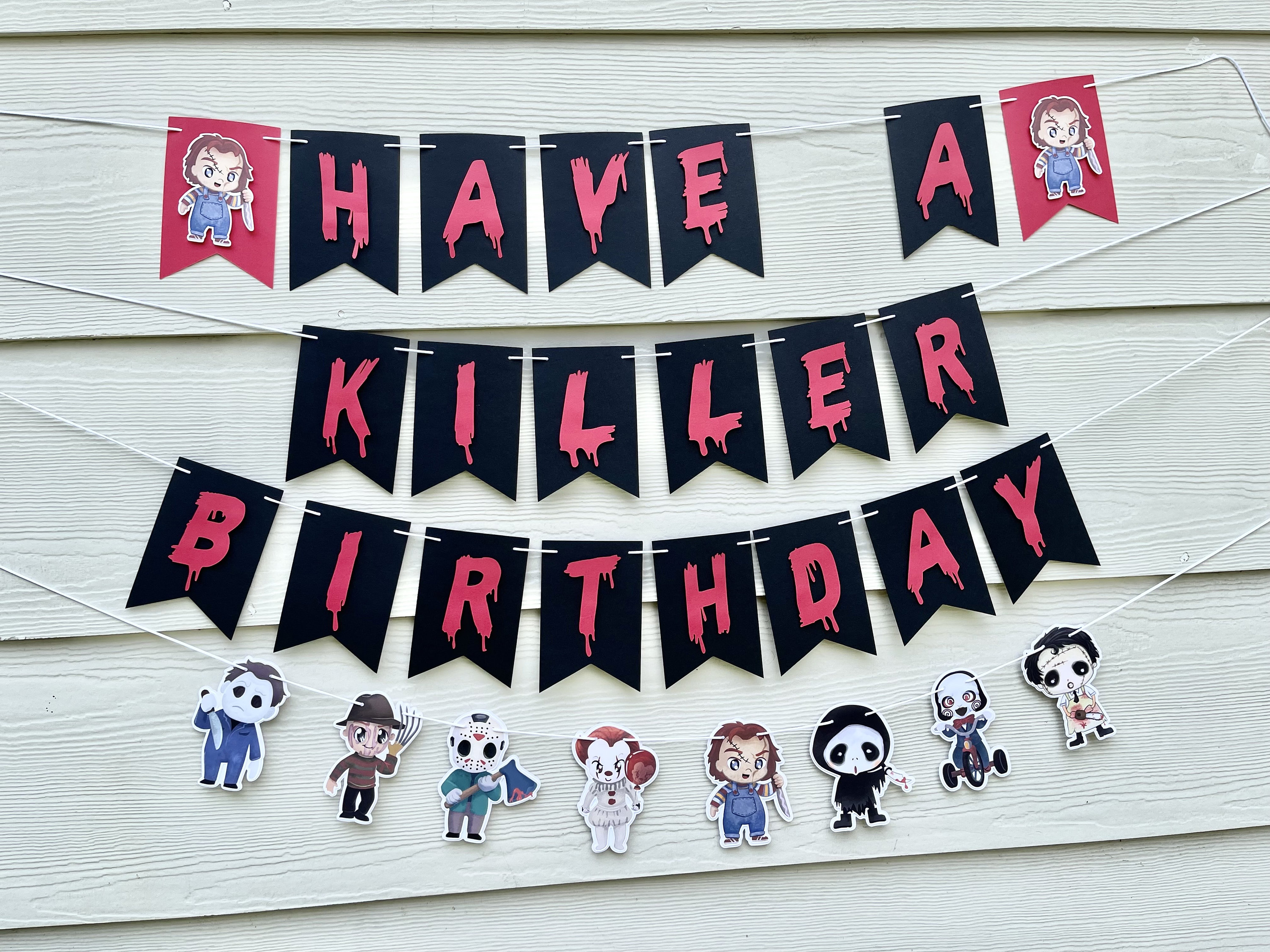 Killer Birthday Horror Birthday Banner Scary Party Decorations Halloween  Garland - Etsy