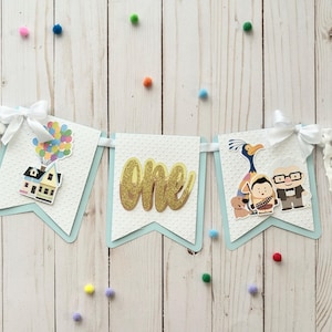 Up In The Sky 1st Birthday Banner: High Chair Party Decor