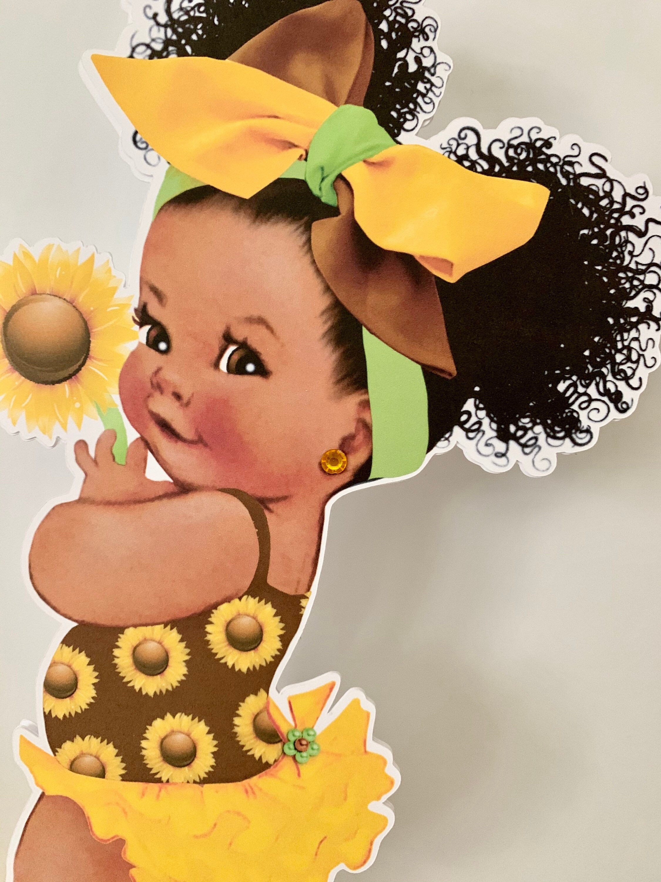 Sunflower Baby Girl Party Centerpiece Stand Table Decorations Baby Sunflower Party 10 inches