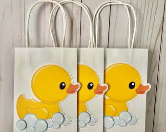 Rubber Duck Favor Bags: Birthday Baby Goodie Bags