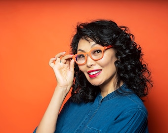 Celine - Reading Glasses Modern Colorful, Blue Light Blocking, Unisex, Fashion, Magnifying, Screen Reading, Soft Case Sleeve