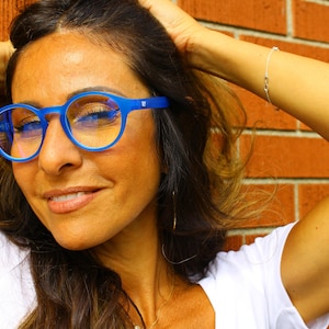 PatnJackCo - Morgan - Reading Glasses Modern Colorful, Blue Light Blocking, Soft Case Sleeve