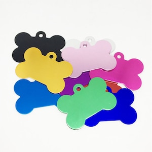 20PCS gratis verzending bot vorm aluminium stempelen graveren tag, hond tags in 31mm * 21mm, gegraveerde gepersonaliseerde hond kat halsband naam disc tag