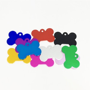 20PCS Gratis verzending oxidatie geheel bot vorm gravure aluminium tag, stempelen grondstoffen aluminium legering tags in 51mm * 36mm