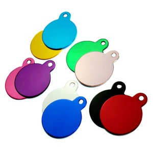 20PCS Livraison gratuite gravure laser personnalisée Forme ronde Blanc Anodized Aluminium Dog Pet ID Tags Dia.32mm, Custom Dog Tag Personnalisé Cat tag