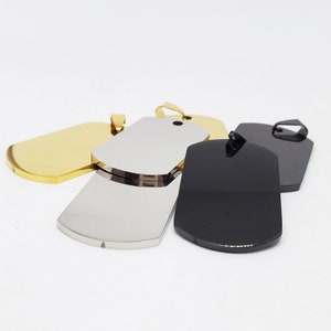 5PCS Gratis verzending roestvrij stalen lege tags met spiegel gepolijst in 5cm * 2.8cm, hoge kwaliteit roestvrij stalen dog tags voor het graveren