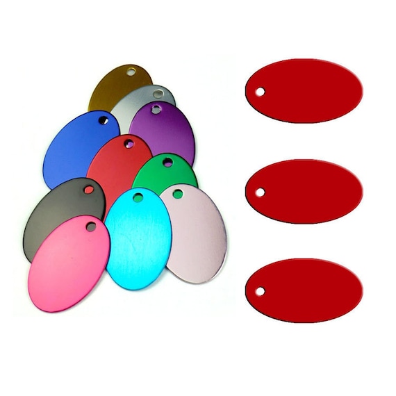 Anodized Aluminum Tags Blank Ovals