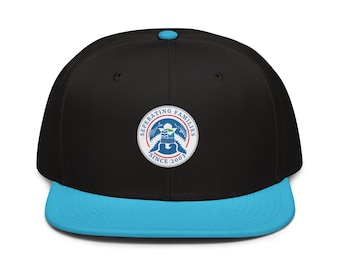 Schwarzer Acryl Woll Snapback Hut, Streetwear Cap mit flachem Schirm, Strukturierte Baseballmütze für Männer Frauen, Klassischer Hip Hop Verstellbar