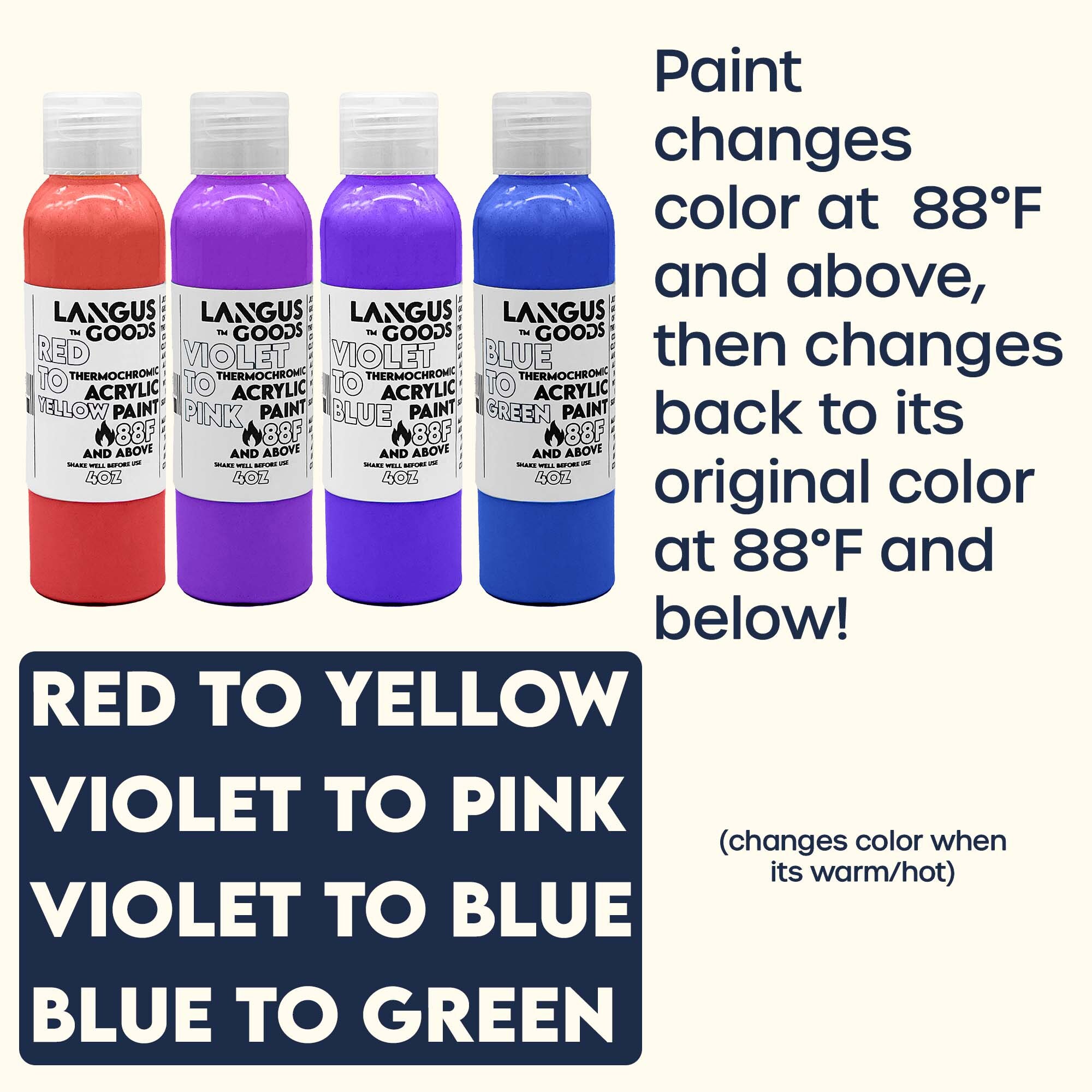 Thermochromic Acrylic Thermal Paint That Changes Color at 88F Etsy