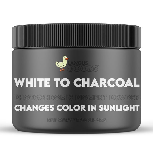 White to Charcoal Color Changing Photochromic Pigment Powder (Changes Color In Sunlight & Changes Back When Sunlight Is Blocked)