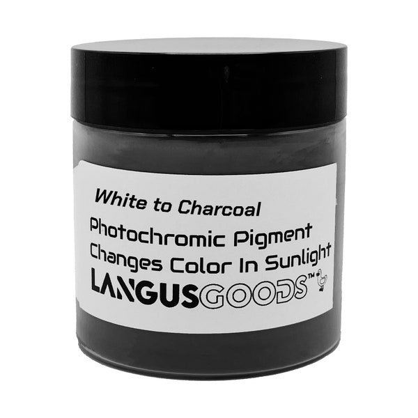 White to Charcoal Color Changing Photochromic Pigment Powder (Changes Color In Sunlight & Changes Back When Sunlight Is Blocked)