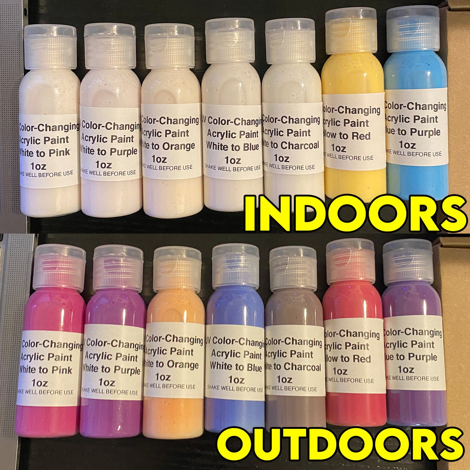 Photochromic UV Acrylic Paint That Changes Color in the Sun Etsy