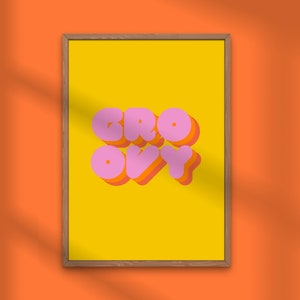 Groovy Art Print | Hippie Wall Art Print, Bold Art Print, Hippie Artwork, Printable Artwork, Instant Download