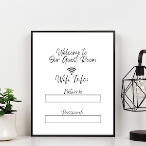Guest Room Wifi Sign Printable