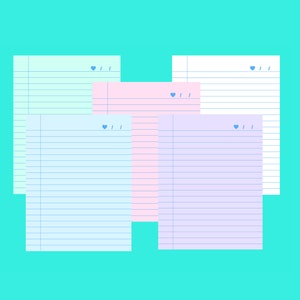 Kawaii Pastel Notebook Paper Set