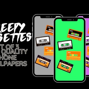 Creepy Cassettes Halloween iPhone/Android Background/Wallpaper Set, Cute Phone Wallpaper