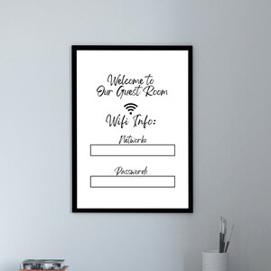Guest Room Printable Wifi Sign - Etsy