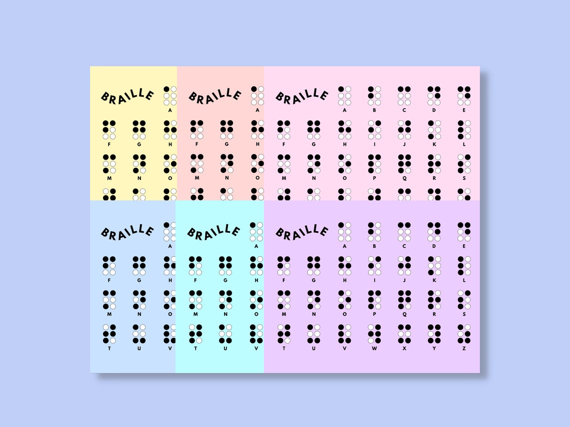 Classroom Braille Chart Sets Homeschool Posters Classroom Etsy