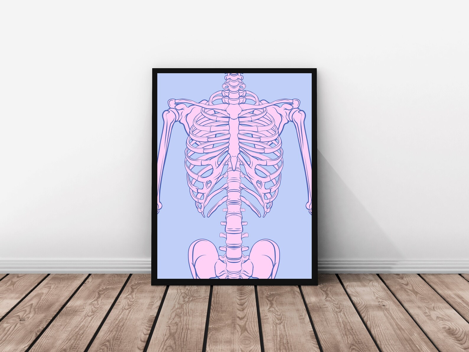 Kawaii Pastel Skeleton Artwork Skeleton Art Pastel Art Etsy