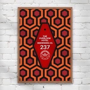 Affacciati sulla camera d&#39;albergo 237 chiave dell&#39;hotel / stampa artistica del film horror, regalo per gli amanti dell&#39;orrore, poster del film horror stampabile, download istantaneo