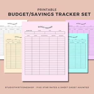 Printable Budget Tracker, Printable Expense Trackers, Finance Tracker, Household Budget Pages, Monthly Budget, Bill/Payment Log