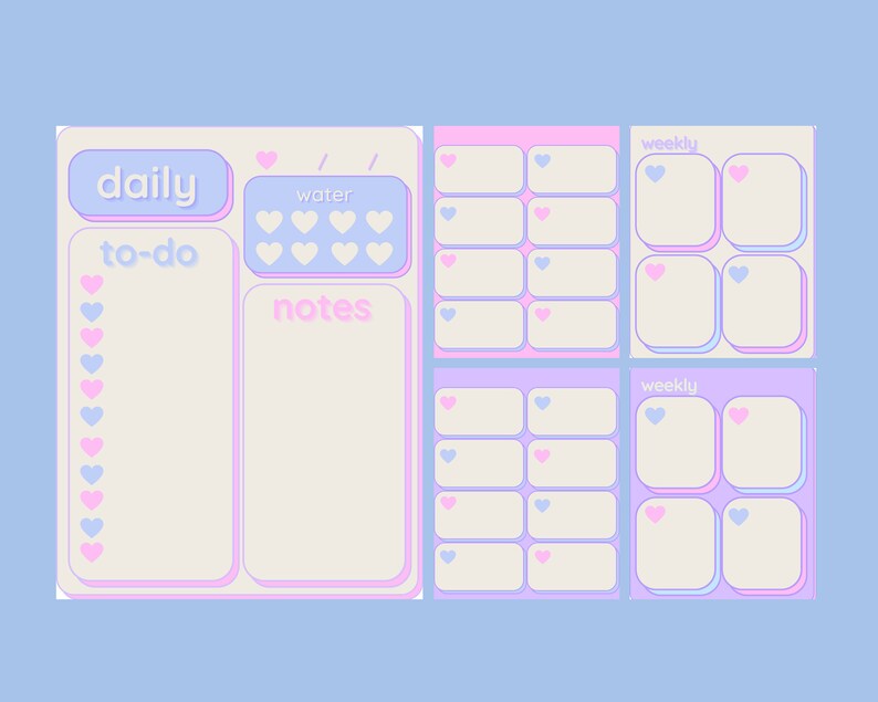 Printable Pastel Planner Kawaii Weekly Planner Kawaii Daily - Etsy