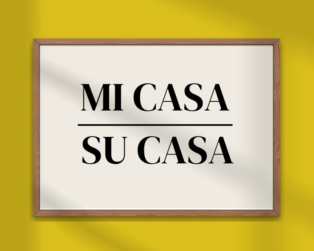 Mi Casa Su Casa Wall Art, Living Room Print, Typography Print, Trendy Wall Art, Minimalist