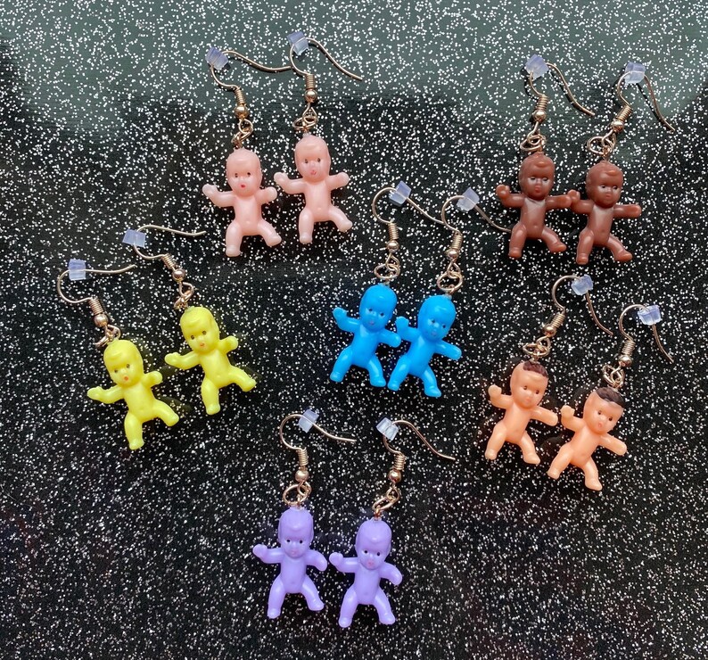 Multicolored Plastic Baby Earrings Etsy
