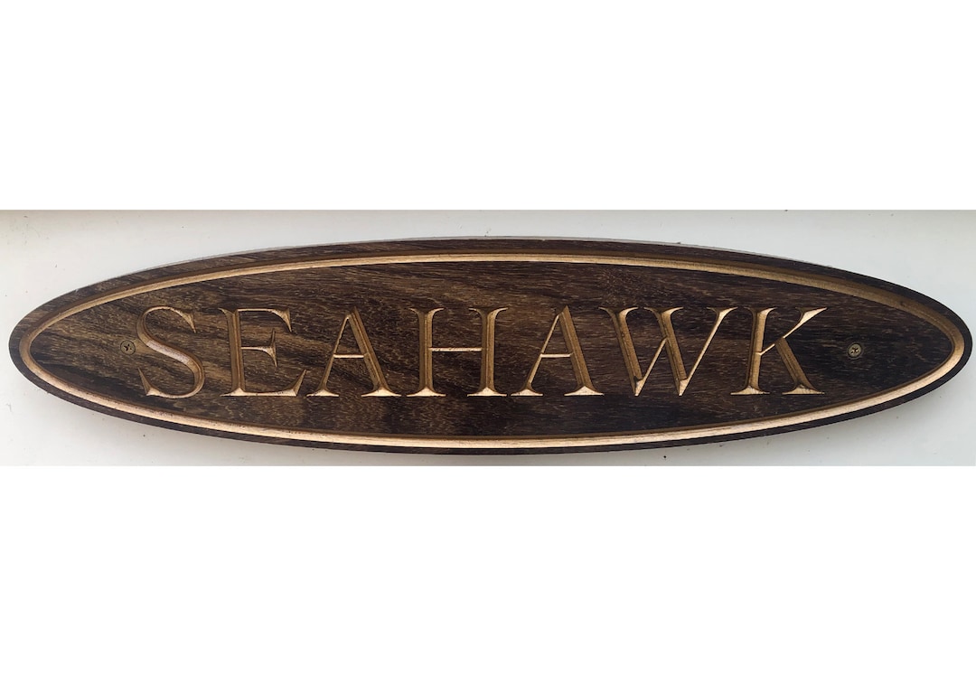 Mahogany Trailboards qty1 name Board, Carved Signs, House Address, Boat