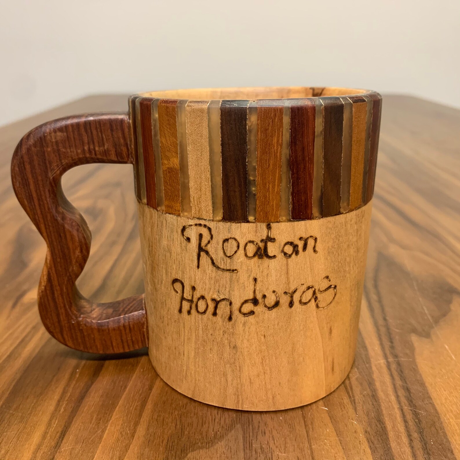 Wooden Folk Art Hand Made Oversized Mug Honduras Etsy