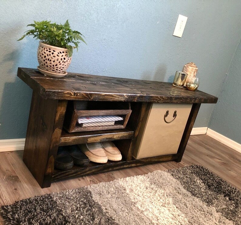 Entryway Bench 30 Rustic Decor Storage Shoe Storage Etsy
