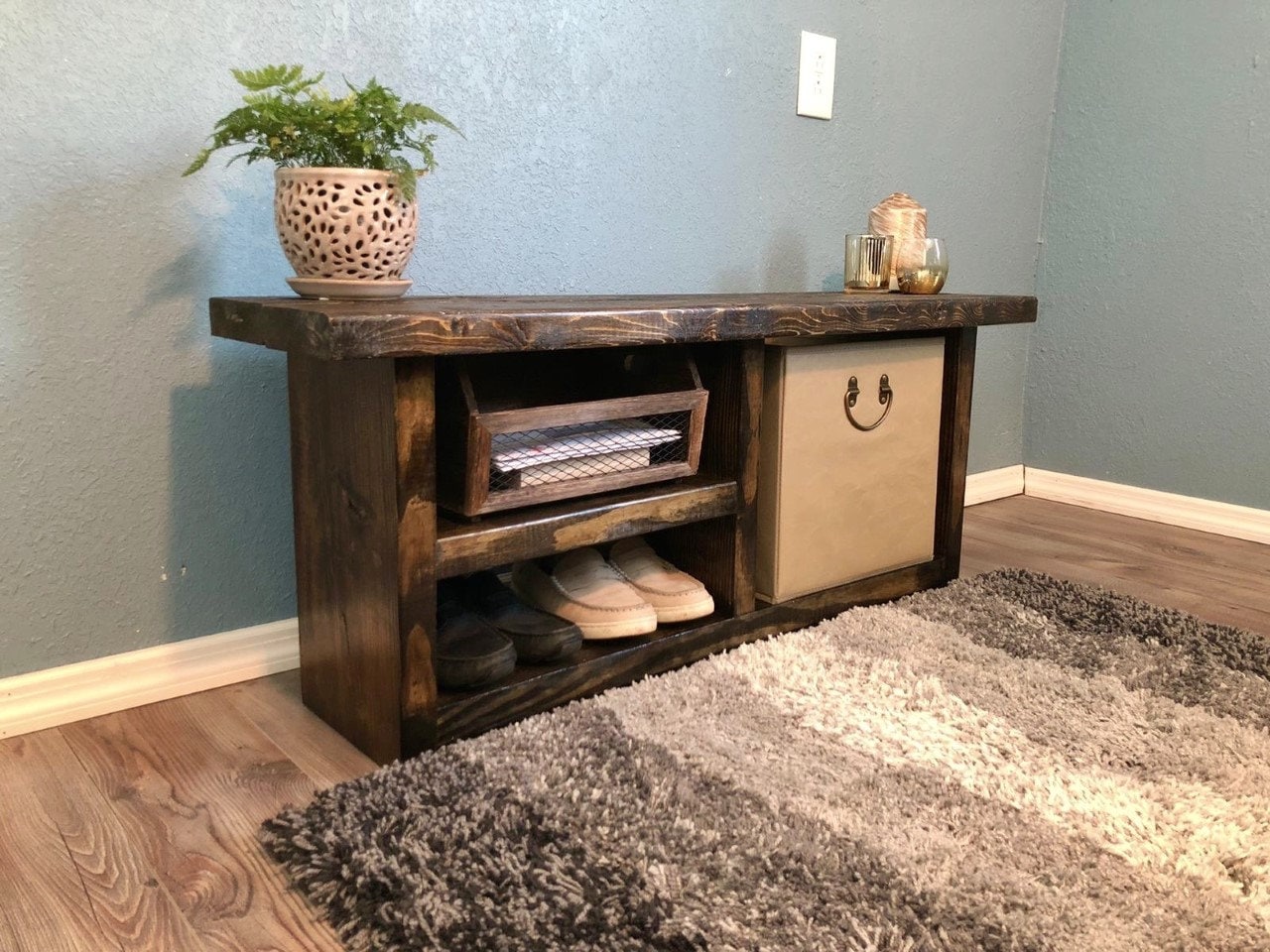 Entryway Bench 30 Rustic Decor Storage Shoe Storage Etsy
