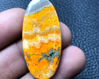 Natural AAA Quality Bumble Bee Jasper Cabochon, Oval Cabochon , Making For Pendant, Loose Gemstone, 38x18x3 mm/ 21 cts.