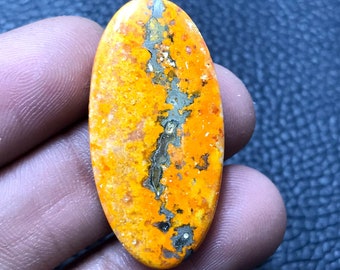 Natural AAA Quality Bumble Bee Jasper Cabochon, Oval Cabochon , Making For Pendant, Loose Gemstone, 35x18x5 mm/ 26 cts.