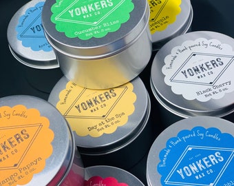 8 oz Soy Candle Tin: All Natural Travel Candle