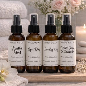 Hand-Poured Room & Linen Spray, 4 oz Amber Bottle, Cozy Home Fragrance immagine 8
