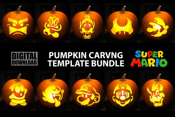 PUMPKIN CARVING TEMPLATE Video Game Bundle Digital Download
