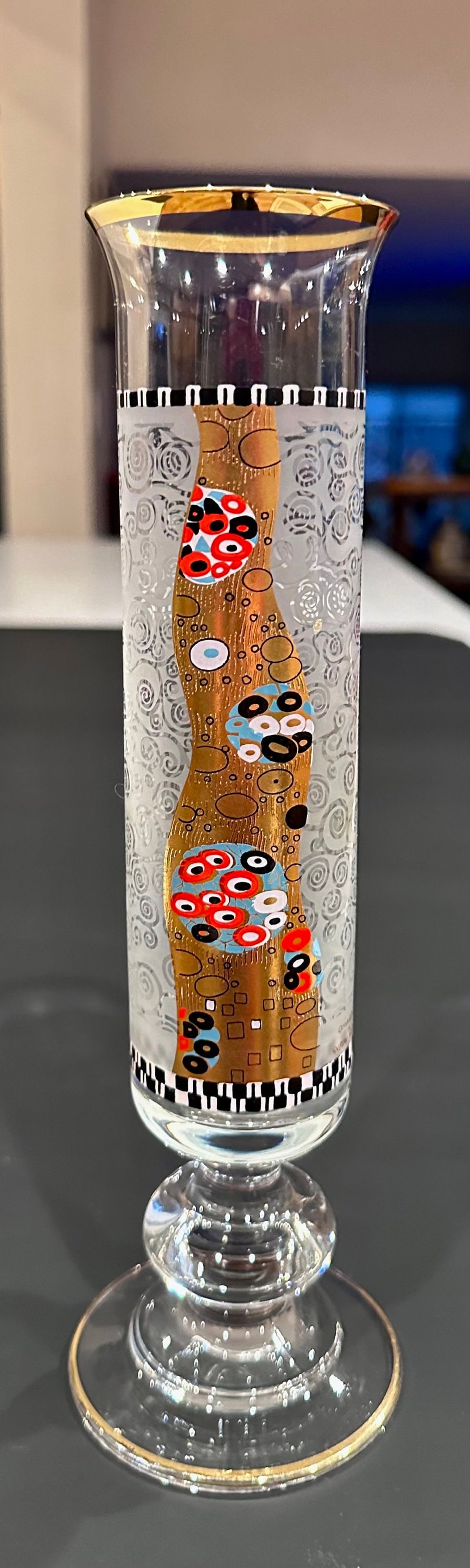 Vintage MCM Egizia Art Glass Italian Vase Omaggio A Gustav Klimt Etsy