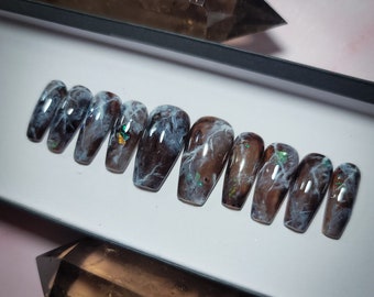 Smokey Quartz Press on Nail Set